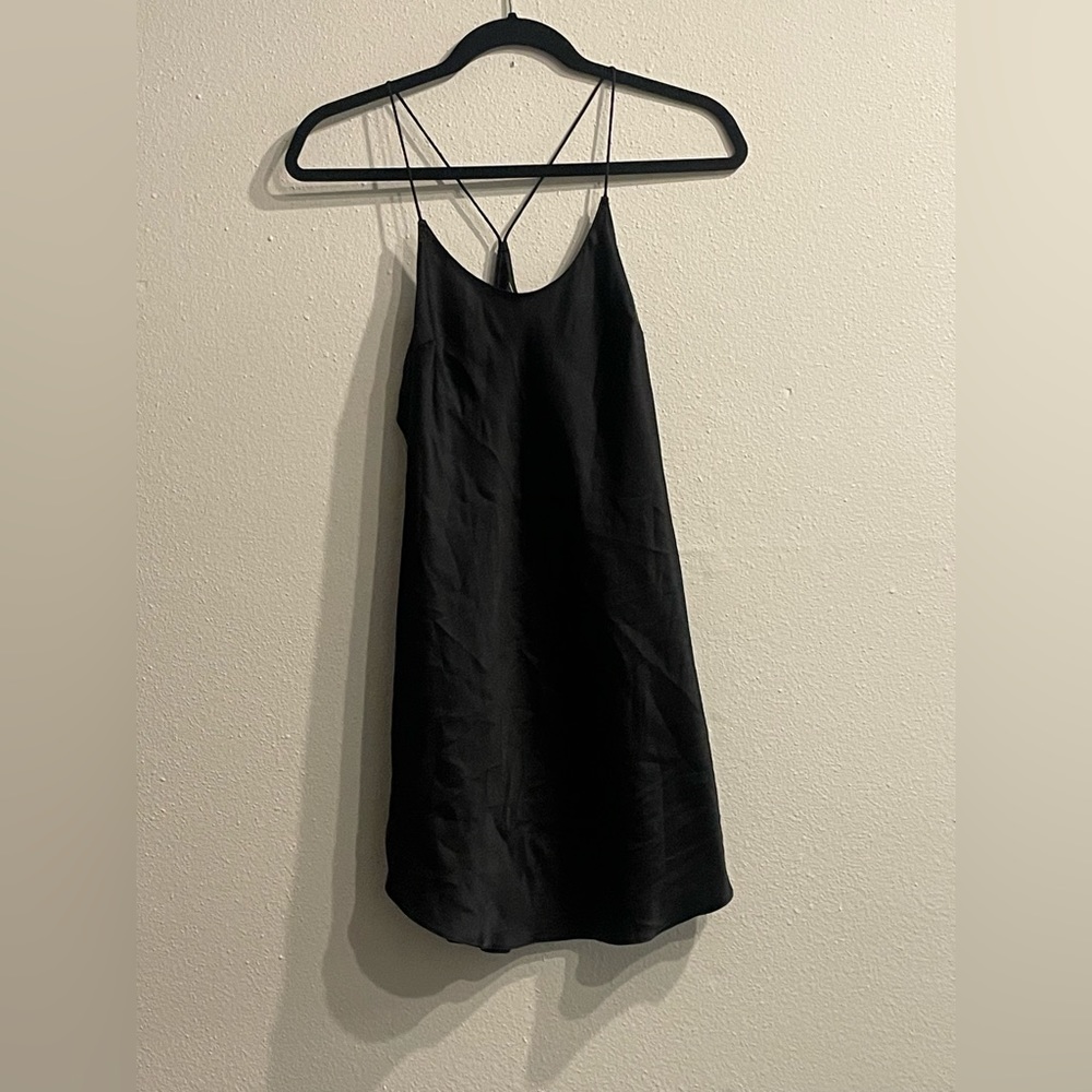 Black satin Victoria’s Secret slip chemise sz xs